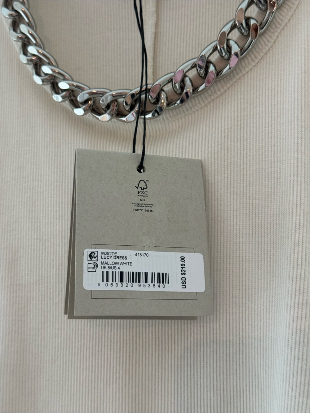 All Saints Chain Ribbed Tank Midi Dress - Picture 3 of 5